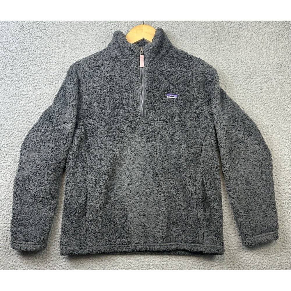 Patagonia Girls Los Gatos 1/4 Zip Fleece Pullover Gray Sweater XXL 16-18 65495
